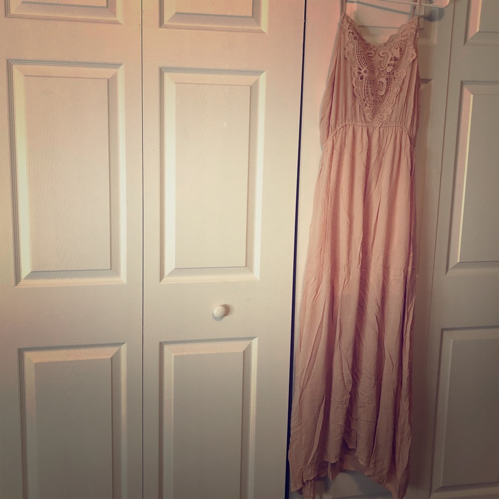 Francesca’s Pink strap maxi dress